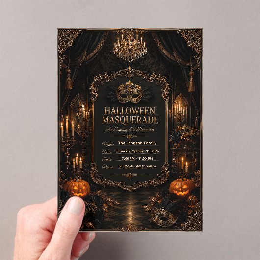 Be-editable Uitnodiging voor Haunted Mansion Hallo (Insitu (Draagbaar))