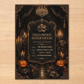 Be-editable Uitnodiging voor Haunted Mansion Hallo (Voorkant)