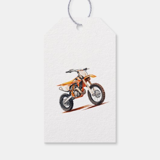 Be-editable verjaardags orange vuilnis fiets cadeaulabel (Achterkant)