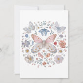 Be-editable Vlinderthema Baby Shower Uitnodiging (Achterkant)