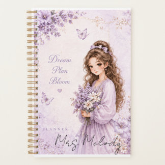 Be-editable Zijde Tuin Paarse Bloemige Planner