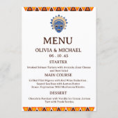 Be-editbaar Afrikaans Stam Masker Etnisch Huwelijk Menu (Voorkant)