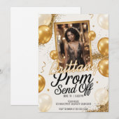 Be-editbaar Afscheidsfeest Goud Glitterend Glans Kaart (Voorkant / Achterkant)