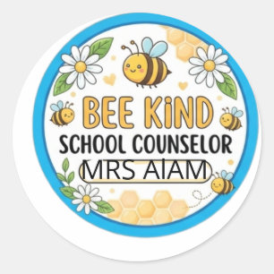 Be-editbaar Bij Vriendelijk School Counselor Deur Ronde Sticker