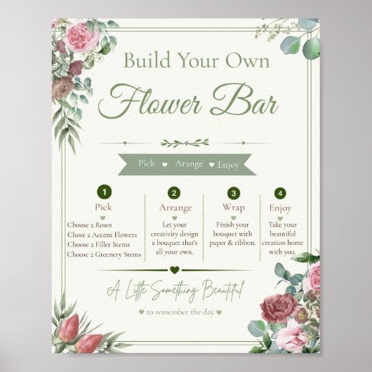 Be-editbaar Bloem Bar Bord Poster (Voorkant)