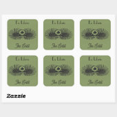 Be-editbaar Boekplaatje met Twee Egels Vierkante Sticker (Vel)