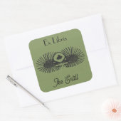 Be-editbaar Boekplaatje met Twee Egels Vierkante Sticker (Envelop)
