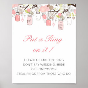 Be-editbaar Doe een ring aan haar vinger Bruidsfee Poster