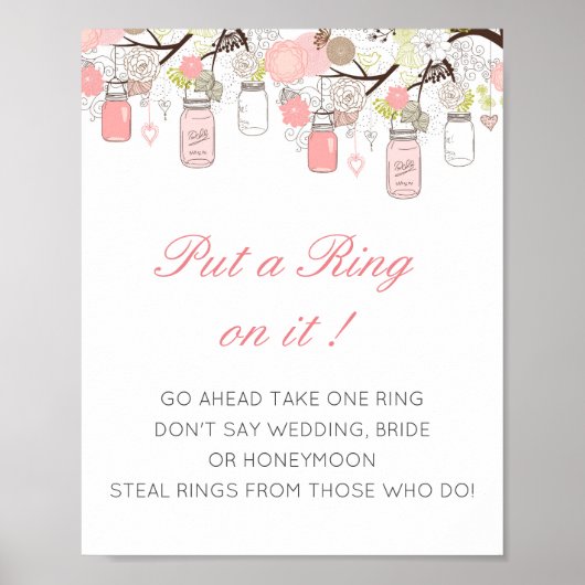 Be-editbaar Doe een ring aan haar vinger Bruidsfee Poster (Voorkant)