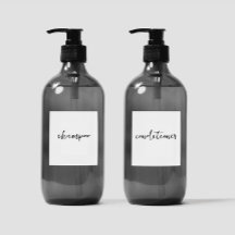 Be-editbaar Etiket Voor Shampoo Conditioner Toilet