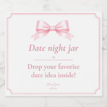 Be-editbaar Label voor Date Night Jar Roze Bruidsd