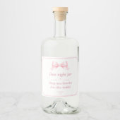 Be-editbaar Label voor Date Night Jar Roze Bruidsd Likeurfles Etiket (Voorkant)