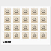 Be-editbaar Lotus Bloem Product Vierkante Sticker (Vel)