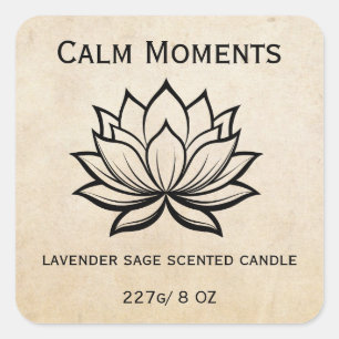 Be-editbaar Lotus Bloem Product Vierkante Sticker