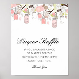 Be-editbaar Luiers Raffle Baby Shower Bord Gedrukt Poster