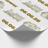 Be-editbaar neutrale babyshower inpakpapier (Hoek)