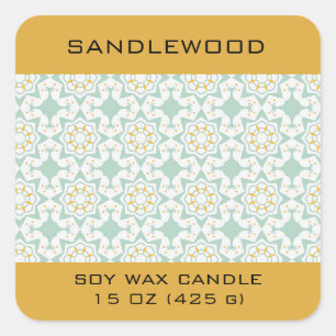 Be-editbaar Oosters ontwerp Sandelhout Product Vierkante Sticker