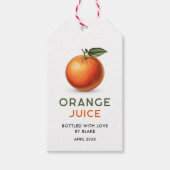 Be-editbaar oranjesap-voorraadlabel cadeaulabel (Voorkant)