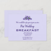 Be-editbaar Paarse Campunala Post Bruiloftsontbijt RSVP Kaartje (Voorkant / Achterkant)