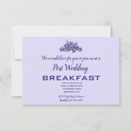 Be-editbaar Paarse Campunala Post Bruiloftsontbijt RSVP Kaartje