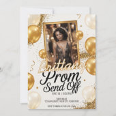 Be-editbaar Prom Afscheid Goud Glinsterend Glitter Kaart (Voorkant)