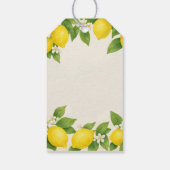 Be-editbaar Waterverf Citroen en Bloesems Cadeaubi Cadeaulabel (Achterkant)