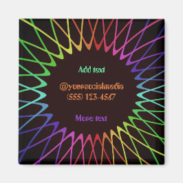 Be-editbare 70s Retro Hippie Pschedelische Magneet