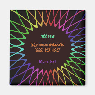 Be-editbare 70s Retro Hippie Pschedelische Magneet