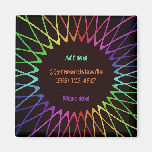 Be-editbare 70s Retro Hippie Pschedelische Magneet (Voorkant)