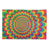 Be-editbare 70s Retro Hippie Psychedelische Kussen Kussensloop (Achterkant-Links)