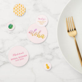 Be-editbare Aloha Bruidsfeesttafel Confetti