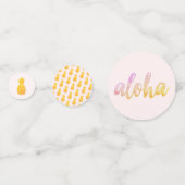 Be-editbare Aloha Bruidsfeesttafel Confetti (Voorkanten)
