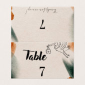 Be-editbare Babyshower Tafel Nummers | Minimalisti Kaart (Buitenkant ongevouwen)