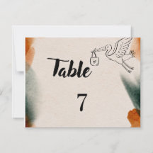 Be-editbare Babyshower Tafel Nummers | Minimalisti