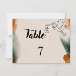 Be-editbare Babyshower Tafel Nummers | Minimalisti RSVP Kaartje