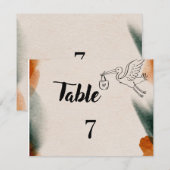 Be-editbare Babyshower Tafel Nummers | Minimalisti RSVP Kaartje (Voorkant / Achterkant)