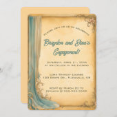 Be-editbare blauwe drapering en bloemen kaart (Voorkant / Achterkant)