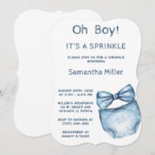 Be-editbare Blauwe Strooibaby Shower Kaart (Voorkant / Achterkant)