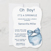 Be-editbare Blauwe Strooibaby Shower Kaart (Voorkant)
