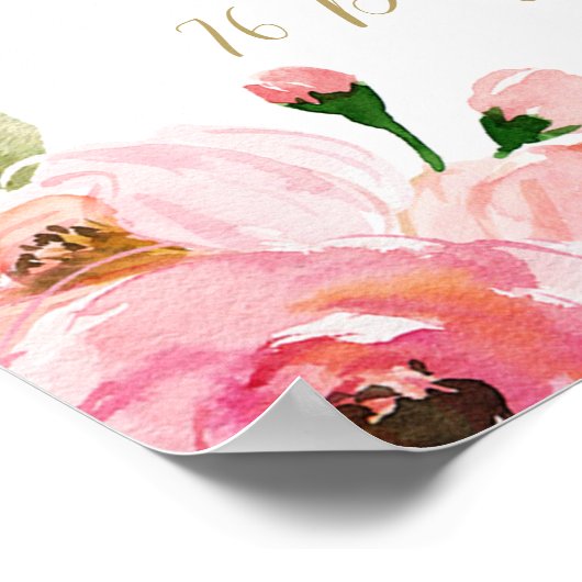 Be-editbare Bloem Bruids Borrel Ontvangstbord Poster (Hoek)