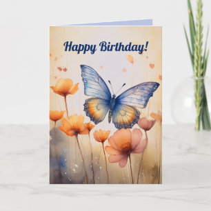 Be-editbare Bloemen en Vlinder Kaart