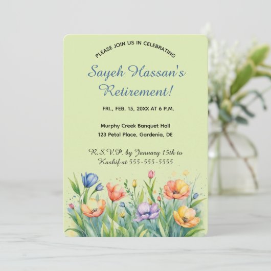 Be-editbare bloementuin kaart (Staand voorkant)