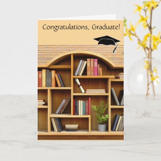 Be-editbare Boekenplank Afstuderen Kaart (Gele Bloem)