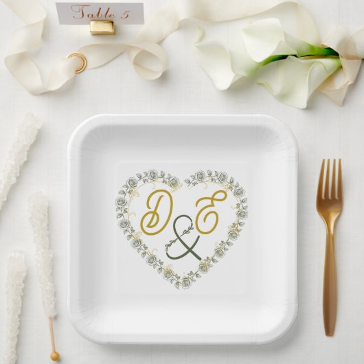 Be-editbare Boho Neutrale Bruiloftservies Borden Papieren Bordje (Huwelijk)