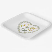 Be-editbare Boho Neutrale Bruiloftservies Borden Papieren Bordje (Gebogen)