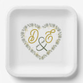 Be-editbare Boho Neutrale Bruiloftservies Borden Papieren Bordje (Voorkant)