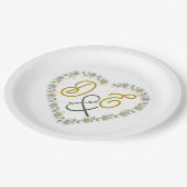 Be-editbare Boho Neutrale Bruiloftserving Borden Papieren Bordje (Gekanteld)
