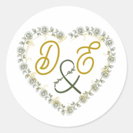 Be-editbare Boho Neutrale Trouw Monogram Sticker
