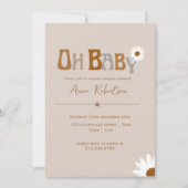 Be-editbare Boho Oh Baby baby shower Kaart (Voorkant)