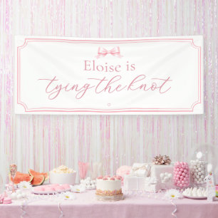 Be-editbare Bruidsfeest Roze Lint Knoop in de Draa Spandoek